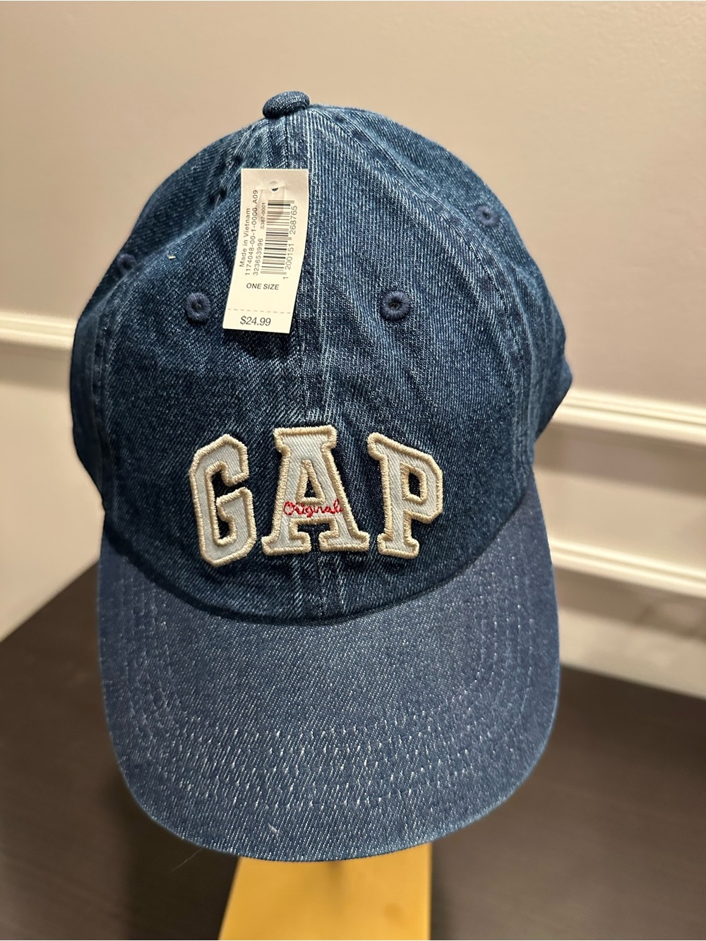 GAP Denim Cap with White Patch Letters - Blue unisex